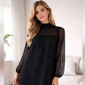 H&M Elegant Black Tunic Blouse